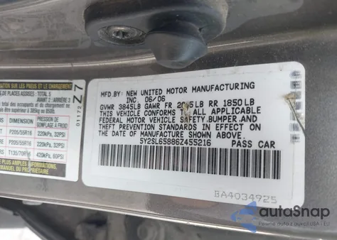 2006 Pontiac Vibe from USA, damaged, VIN 5Y2SL65886Z455216